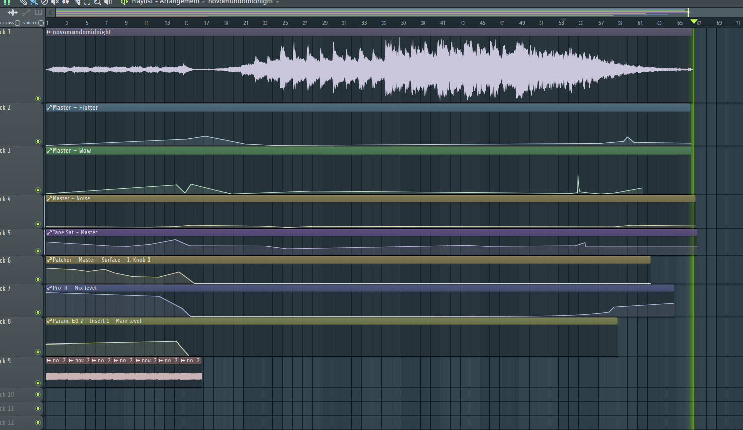 Print do Projeto da master no FL Studio